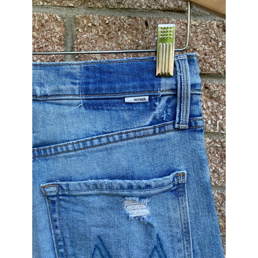 Mother Superior The Tomcat The Confession Distressed Straight Leg Jeans 27 Blue - Picture 6 of 8